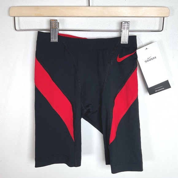 Nike Hydrastrong Vex Jammers Colorblock Compression‎ Black Red Men's Size 24 - Picture 1 of 8